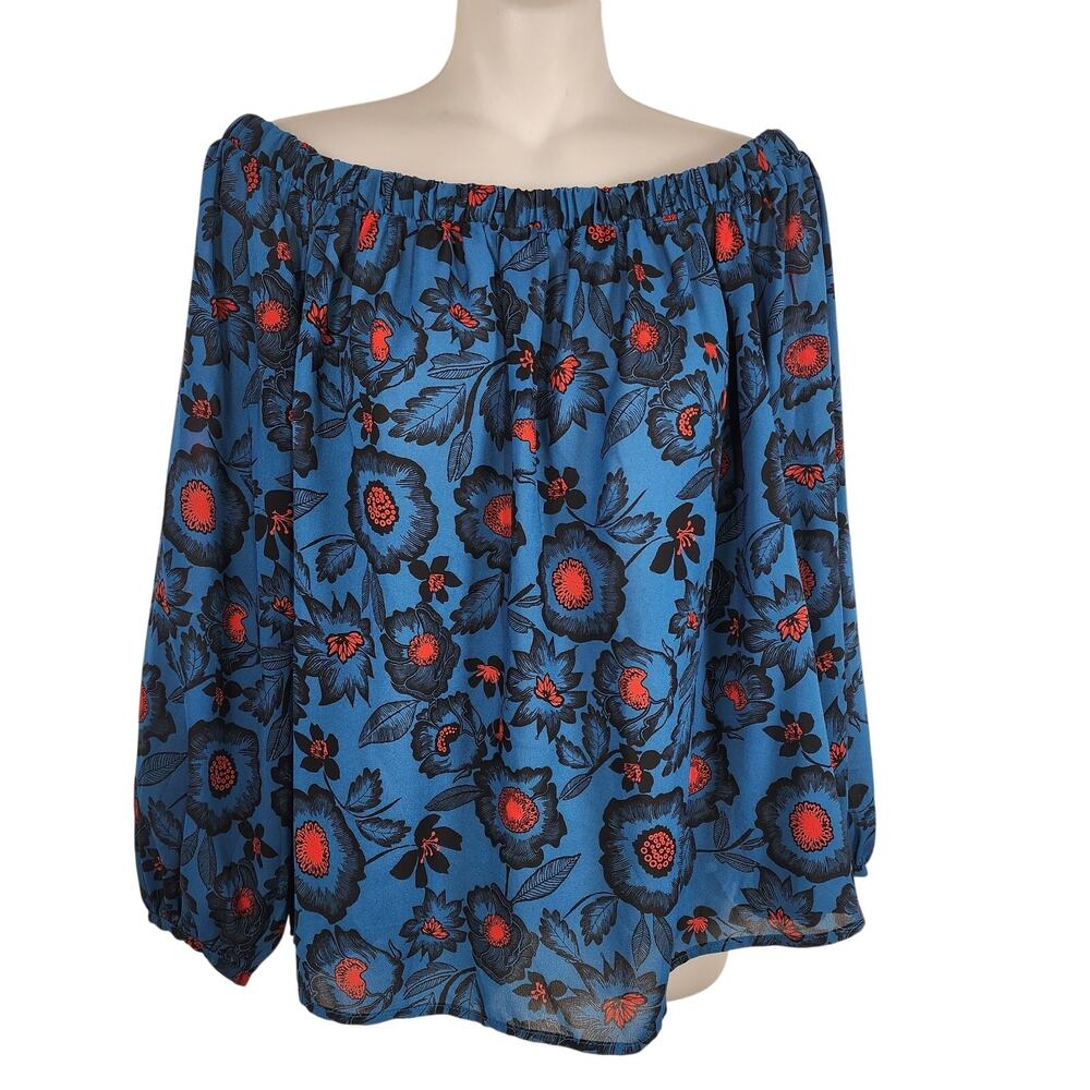 Forever 21 Womens Blouse Size L Off The Shoulder Cottagecore Floral Colorful